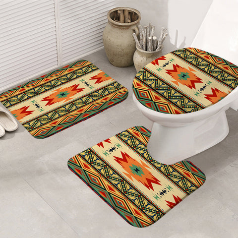 Powwow Store gb nat00351 geometric pattern design native bathroom mat 3 pieces