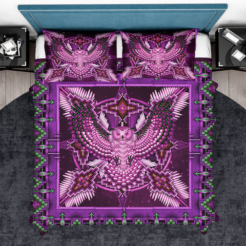Powwow StoreBDS00029 Purple Mandala Thunderbird Bedding Set