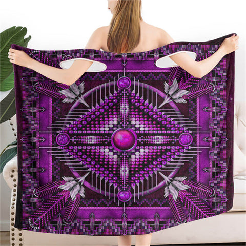 Powwow StoreGBNAT0002303 Naumaddic Arts  Wearable Bathrobe Bath Wrap Towel