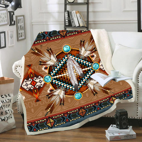 Powwow StoreBLK0010 Pattern Brown Mandala Native Blanket