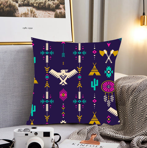 Powwow Store gb nat00575 thunderbird pattern blue pillow cover