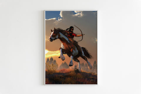 Powwow Store gb nat00431 hunting chief native canvas