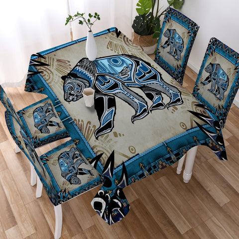 Powwow StoreGBNAT00632 Bear Symbol Native American Tablecloth