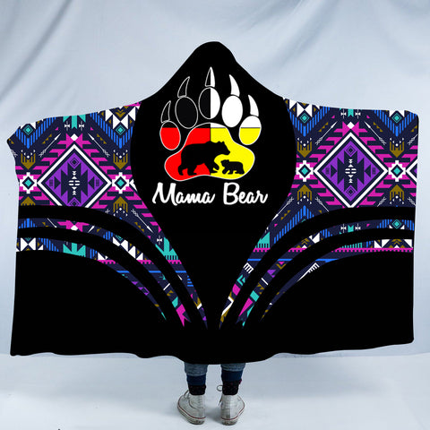 Powwow StoreHDB00102 Pattern Native American Design Hooded Blanket