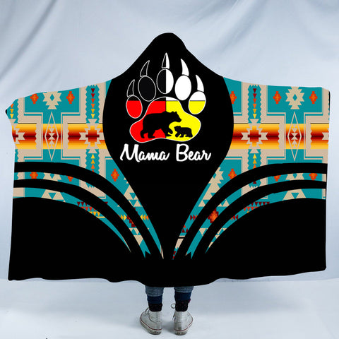 Powwow StoreHDB00101 Pattern Native American Design Hooded Blanket