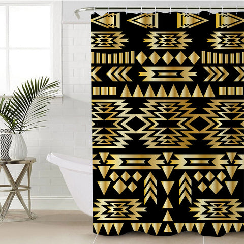 Powwow Store gb nat00566 seamless yellow pattern shower curtain