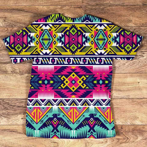 Native American Thunder Bird Tribe Ethnic Pattern 3D Tshirt - Powwow Store