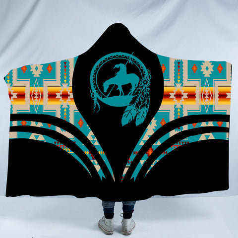 Powwow StoreHDB00100 Pattern Native American Design Hooded Blanket