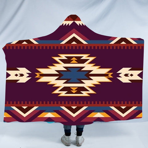 Powwow StoreHDB031 Pattern Native American Design Hooded Blanket