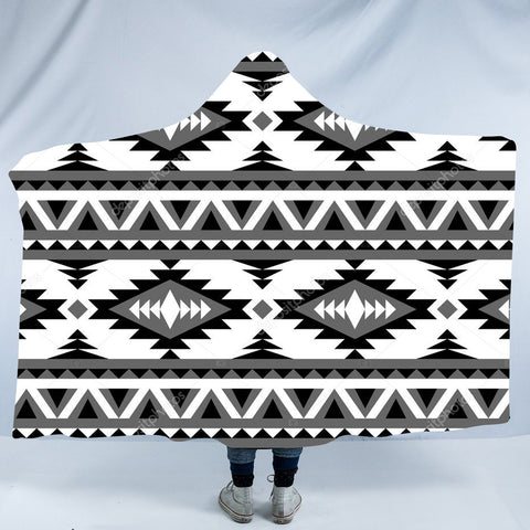 Powwow StoreHDB030 Pattern Native American Design Hooded Blanket
