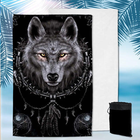 Powwow Store gb nat00493 wolf native pool beach towel