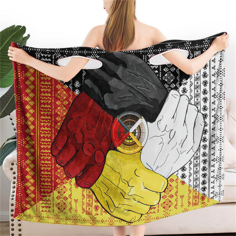 Powwow StoreGBNAT00627 Medicine Wheel Hand  Women Wearable  BathRobe