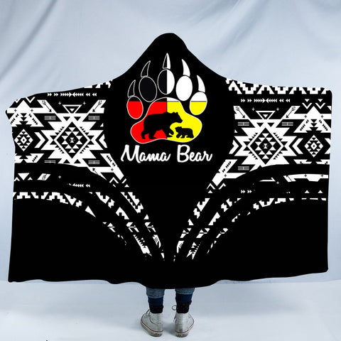 Powwow StoreHDB0098 Pattern Native American Design Hooded Blanket
