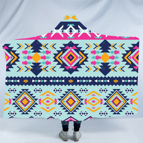 Powwow StoreHDB029 Pattern Native American Design Hooded Blanket