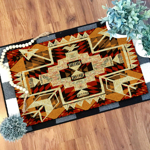 Powwow Store gb nat00022 tribal yellow arrow native doormat