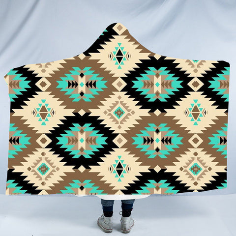Powwow StoreHDB027 Pattern Native American Design Hooded Blanket