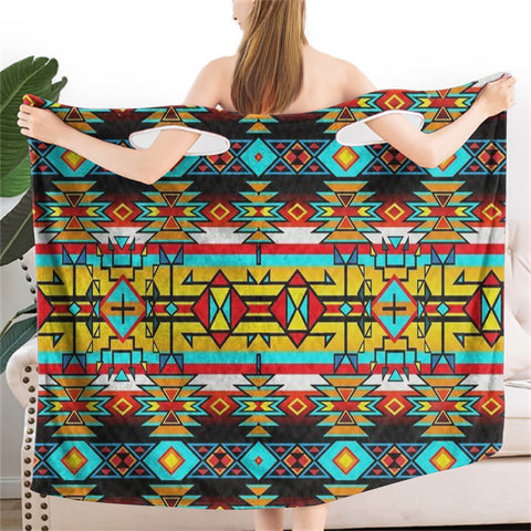 Powwow StoreBR0007 Pattern Color Women Wearable BathRobe