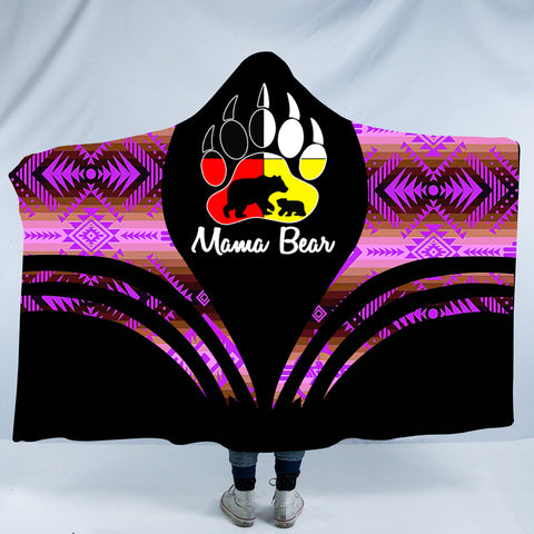 Powwow StoreHDB0094 Pattern Native American Design Hooded Blanket