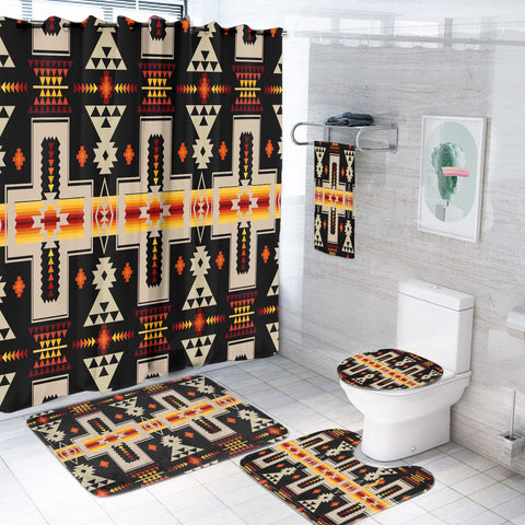 Powwow Store gb nat00062 01 black tribe design bathroom set