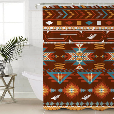 Powwow Store gb nat00580 pattern with birds shower curtain
