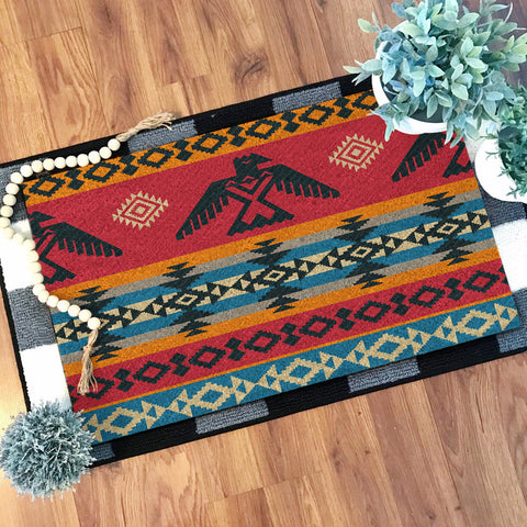 Powwow Store gb nat00029 red thunderbird native doormat