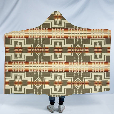 Powwow StoreHDB023 Pattern Native American Design Hooded Blanket