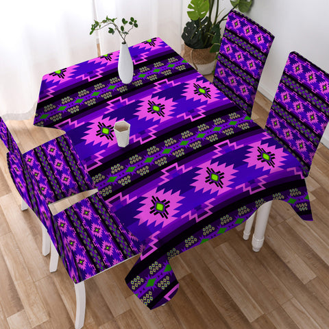 Powwow StoreSFH0027 Pattern Blue Native Tablecloth