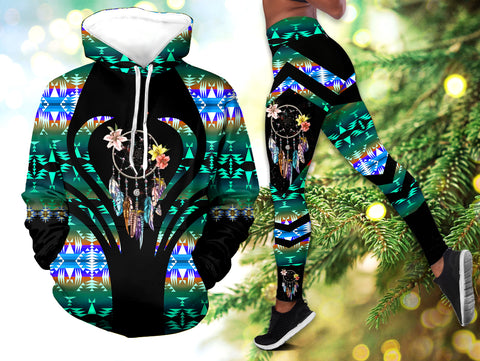 Powwow StoreHLS0051 Pattern Native 3D Hoodie Legging Set
