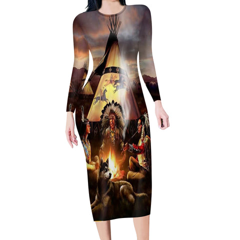 Powwow Store gb nat00207 campfire native american body dress