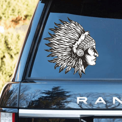 Powwow Store head chief native decal car sticker
