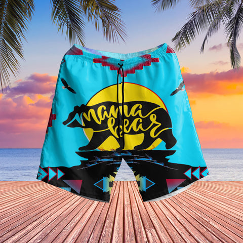 Powwow StoreGBNAT00159 Mama Bear Tribe Hawaiian Shorts