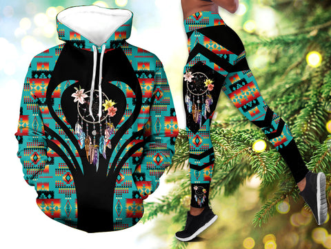 Powwow StoreHLS0053 Pattern Native 3D Hoodie Legging Set