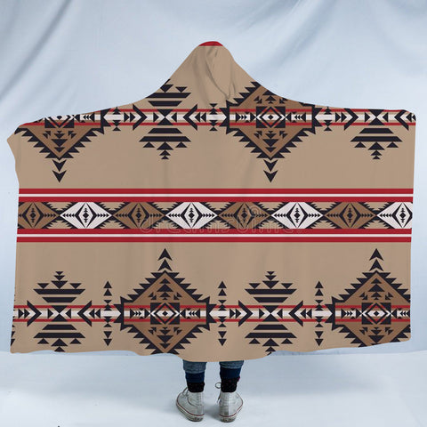 Powwow StoreHDB052 Pattern Native American Design Hooded Blanket