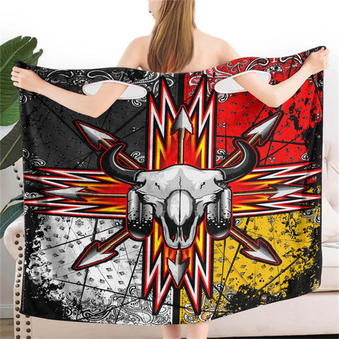 Powwow StoreGBNAT00074 Bison Wearable Bathrobe Bath Wrap Towel