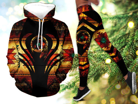Powwow StoreHLS0056 Pattern Native 3D Hoodie Legging Set