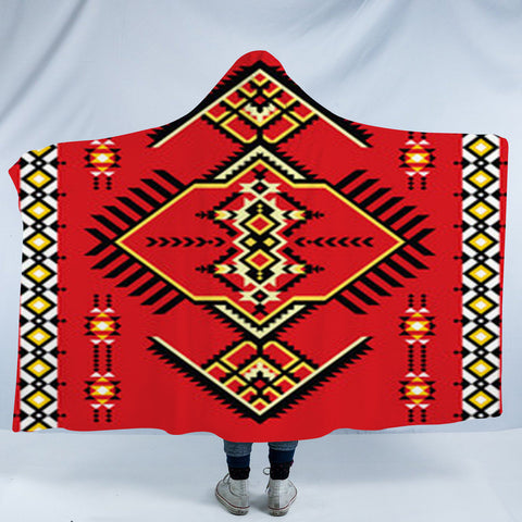Powwow StoreHDB050 Pattern Native American Design Hooded Blanket