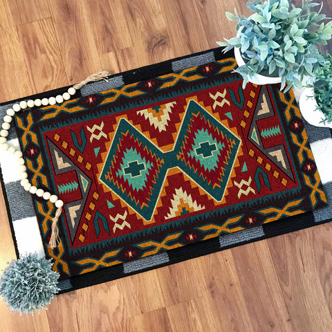 Powwow Store gb nat00061 native red yellow pattern native doormat