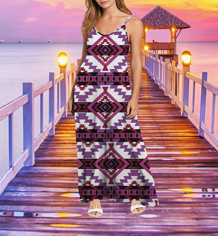 Powwow StoreMXD00043 Pattern Native Maxi Dress