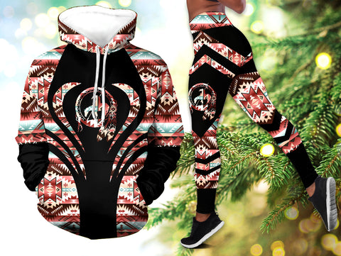 Powwow StoreHLS0058 Pattern Native 3D Hoodie Legging Set