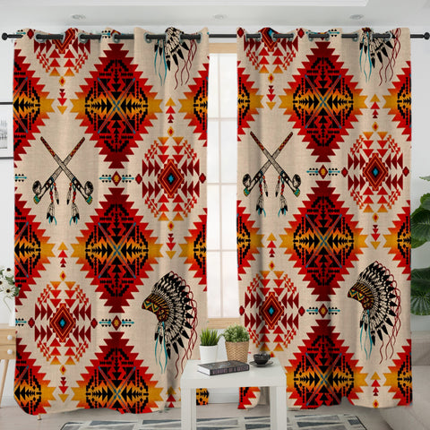 Powwow StoreLVR0038 Pattern Native American Living Room Curtain