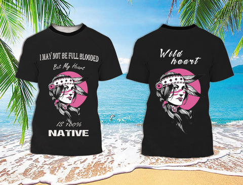 Powwow Store my heart and girl native 3d t shirt