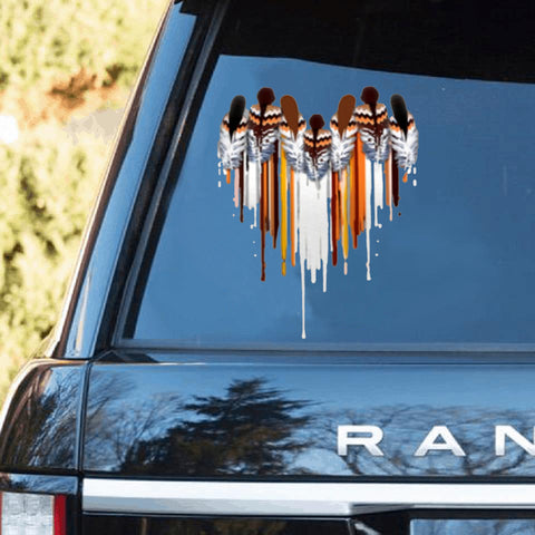 Powwow Store girl native heart decal car sticker