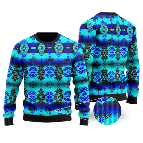 Powwow StoreGBNAT00625 Pattern Native Tribals Sweater
