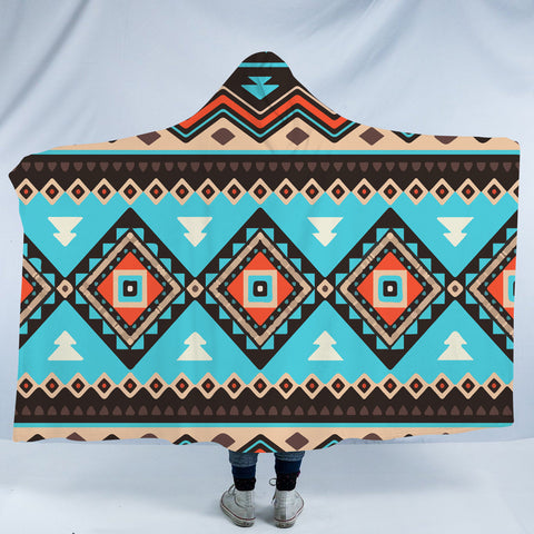 Powwow Store gb nat00319 tribal line shapes ethnic pattern hooded blanket