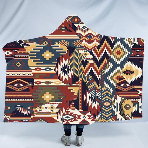Powwow StoreHDB044 Pattern Native American Design Hooded Blanket