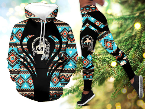Powwow StoreHLS0065 Pattern Native 3D Hoodie Legging Set