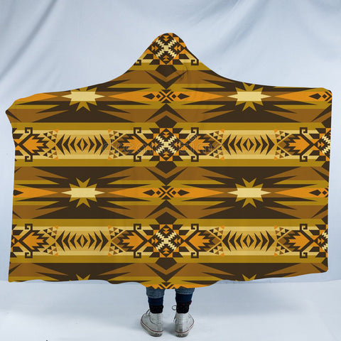 Powwow StoreHDB060 Pattern Native American Design Hooded Blanket