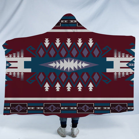 Powwow StoreHDB061 Pattern Native American Design Hooded Blanket