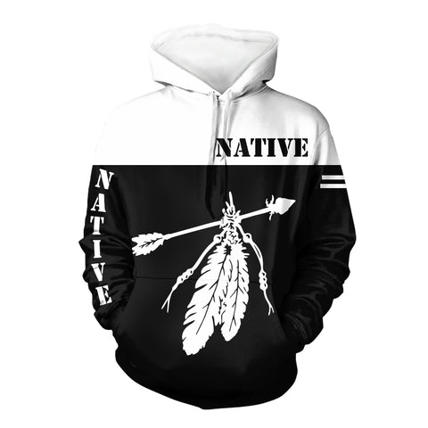 Powwow Store feather arrow native 3d hoodie