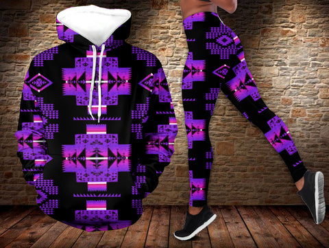 Powwow StoreHLS0073 Pattern Native 3D Hoodie Legging Set